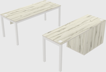 Parallel desk + file cabinet