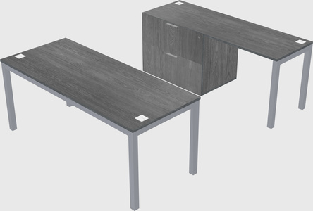 Parallel desk + file cabinet