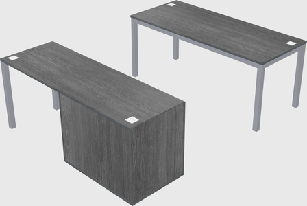 Parallel desk + file cabinet