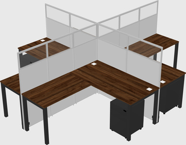 Shared l-shaped cubicles