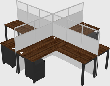 Shared l-shaped cubicles