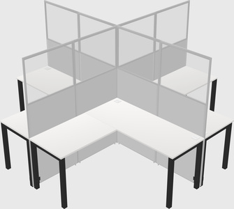 Shared l-shaped cubicles