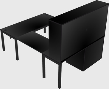 U-shaped desk + cabinet