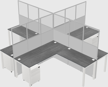 Shared l-shaped cubicles