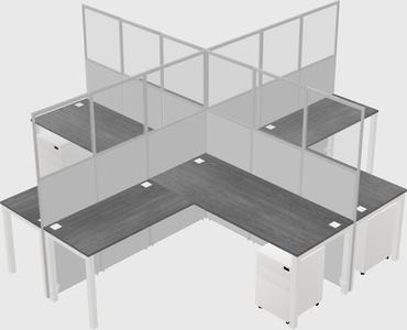 Shared l-shaped cubicles