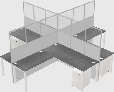 Shared l-shaped cubicles