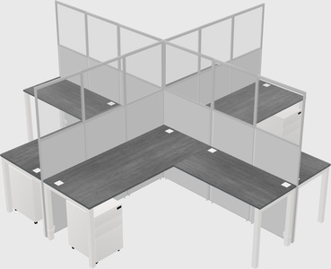 Shared l-shaped cubicles