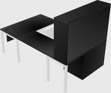 U-shaped desk + cabinet