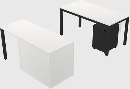 Parallel desk + file cabinet