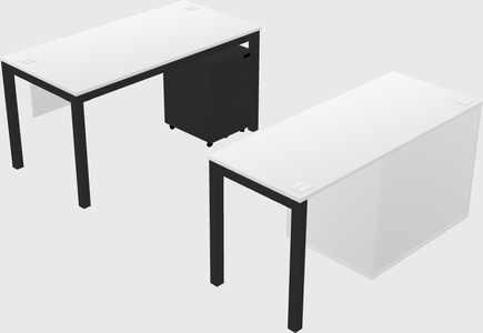 Parallel desk + file cabinet