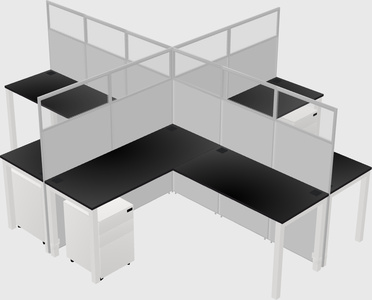 Shared l-shaped cubicles