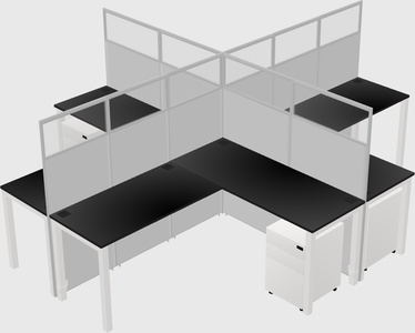 Shared l-shaped cubicles