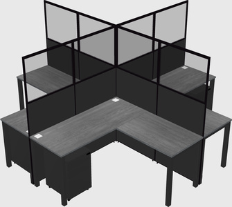 Shared l-shaped cubicles
