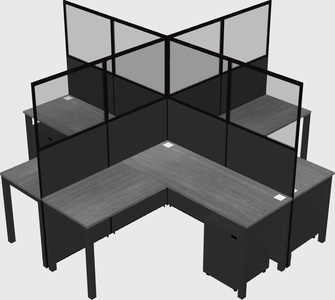 Shared l-shaped cubicles