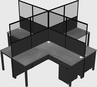 Shared l-shaped cubicles
