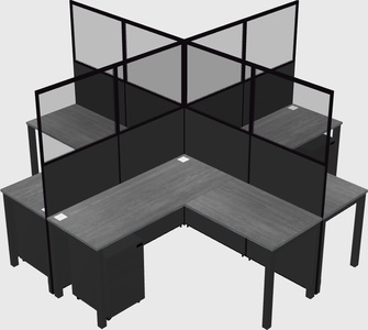 Shared l-shaped cubicles