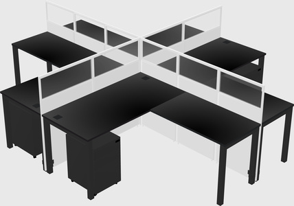 Shared l-shaped cubicles