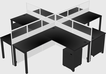 Shared l-shaped cubicles