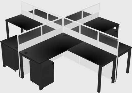 Shared l-shaped cubicles