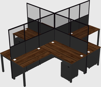 Shared l-shaped cubicles
