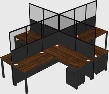 Shared l-shaped cubicles