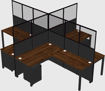 Shared l-shaped cubicles