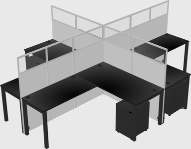 Shared l-shaped cubicles
