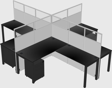 Shared l-shaped cubicles