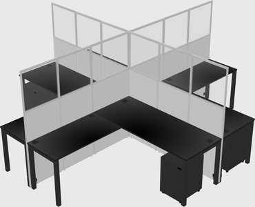 Shared l-shaped cubicles