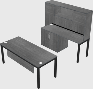 Parallel desk + cabinet