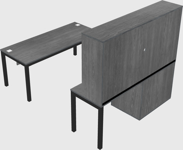 Parallel desk + cabinet