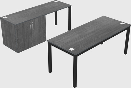 Parallel desk + cabinet