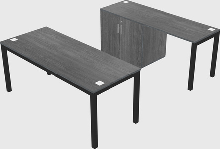 Parallel desk + cabinet