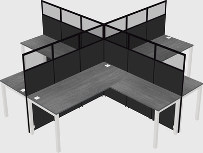 Shared l-shaped cubicles
