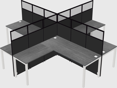 Shared l-shaped cubicles