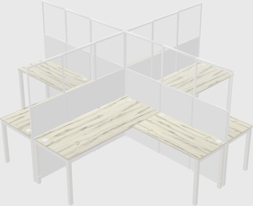 Shared l-shaped cubicles