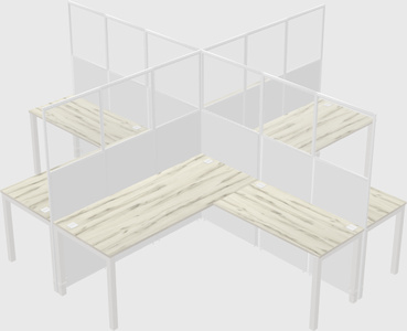 Shared l-shaped cubicles