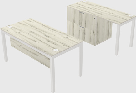 Parallel desk + file cabinet