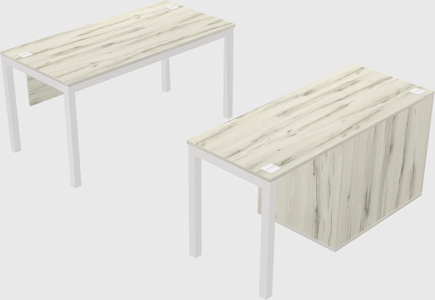 Parallel desk + file cabinet