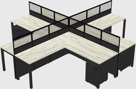 Shared l-shaped cubicles