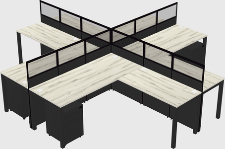 Shared l-shaped cubicles