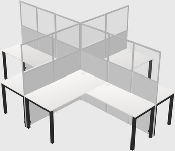 Shared l-shaped cubicles