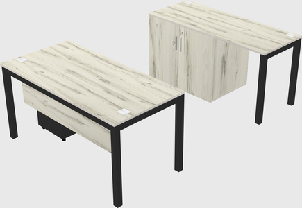 Parallel desk + cabinet