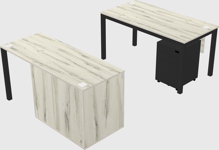 Parallel desk + cabinet