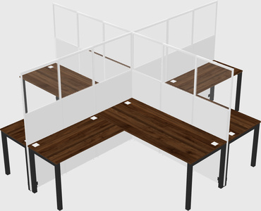 Shared l-shaped cubicles