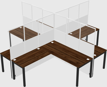 Shared l-shaped cubicles