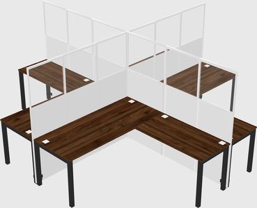 Shared l-shaped cubicles