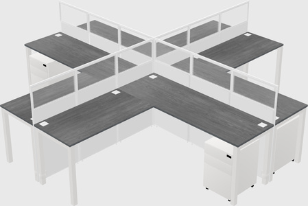 Shared l-shaped cubicles