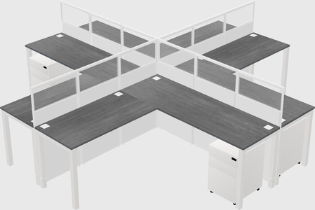 Shared l-shaped cubicles