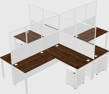 Shared l-shaped cubicles